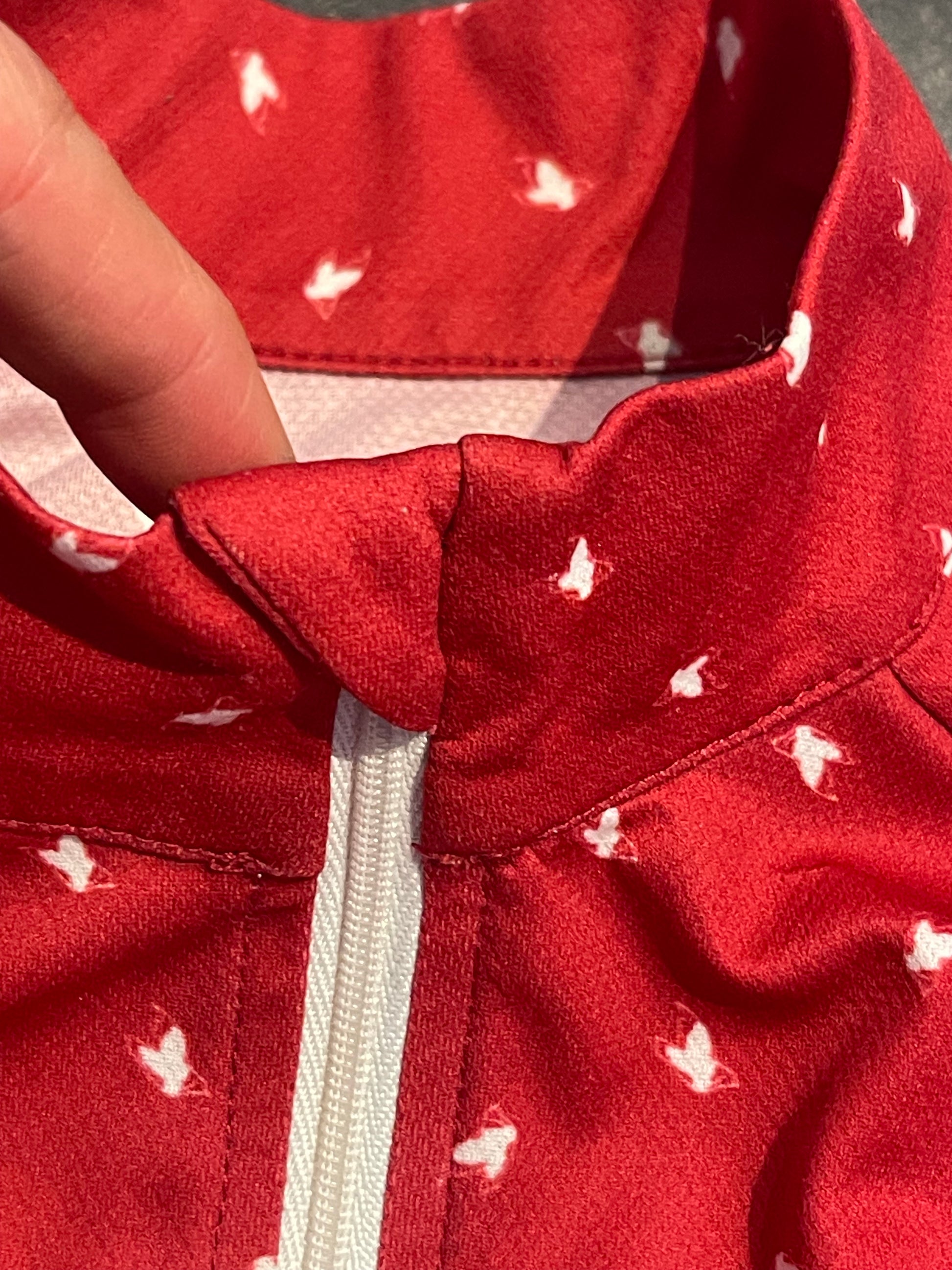 Radtrikot neck zip (Damen S) von Vaude rot mit Print - wanderlich.com