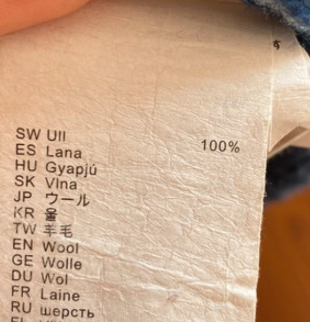 Strick Jacke Fjällräven ( M bis L) pure Wolle blau gemustert