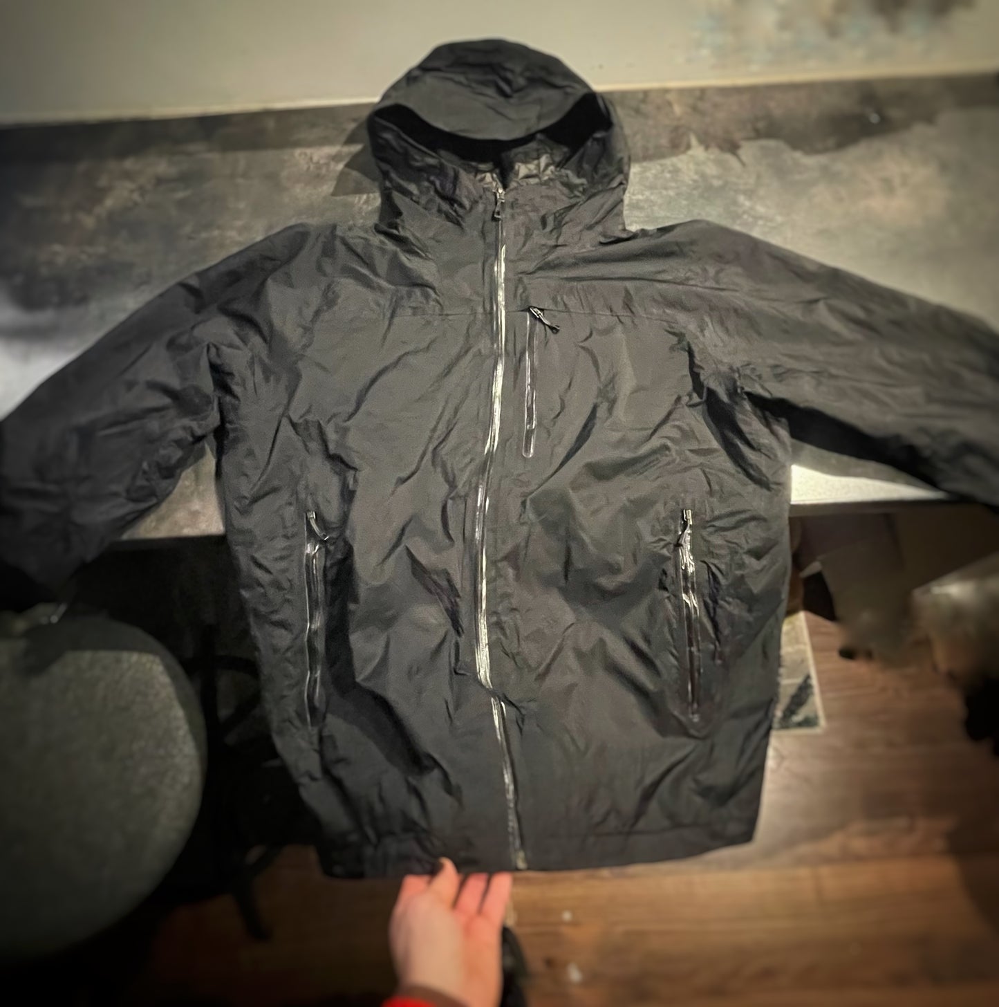 Gefütterte Regen Jacke von Patagonia (XL Herren) schwarz