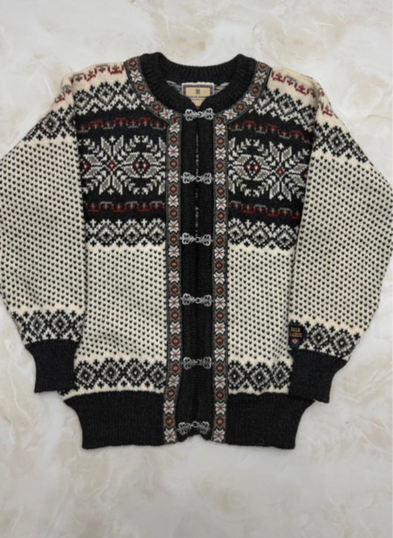 Strick Jacke Dale of Norway (M Herren /L Damen) weiß dunkelgrau