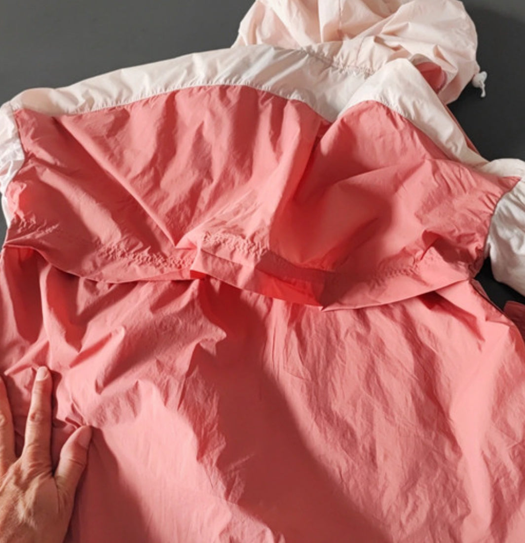 Ultraleichte Regen Jacke mit Merino (M / L Damen) Schlupfjacke rosa
