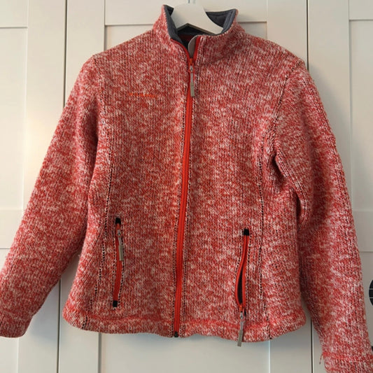 Strick Jacke von Mammut (S/ M Damen) Zipper Fleece mit Wolle orange