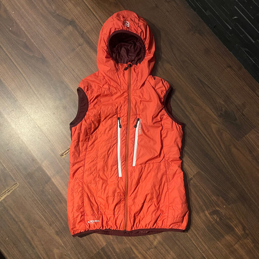 Kapuzen Weste von Ortovox Swisswool (L Damen) korallenrot