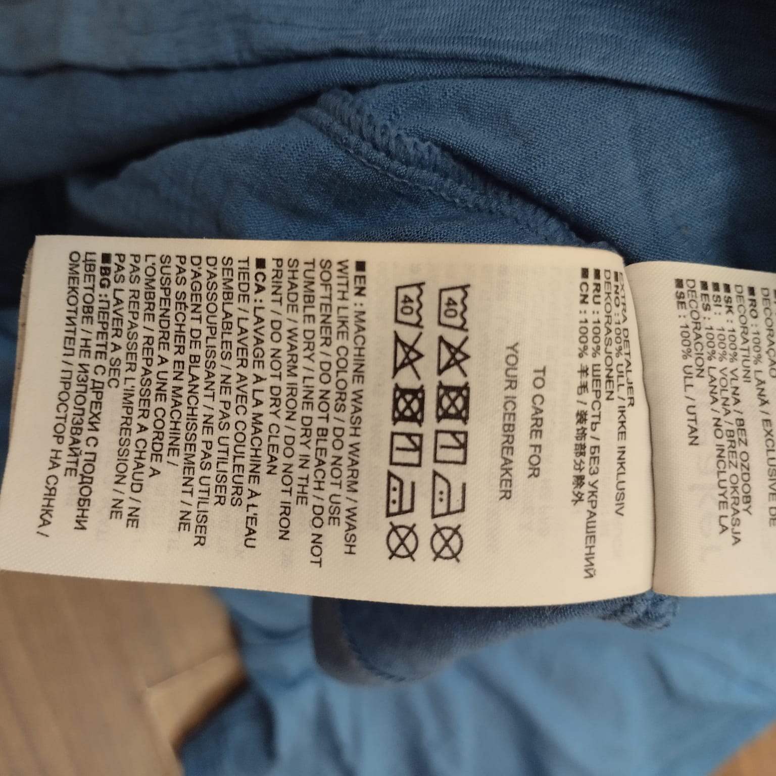 100% Merino T-Shirt von Icebreaker (XL Herren) blau Print Waschbär - wanderlich.com