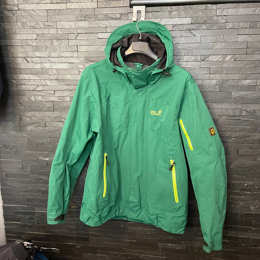 Jacke von Jack Wolfskin (L / XL Herren / XXL Damen) Kapuze wasserdicht grün