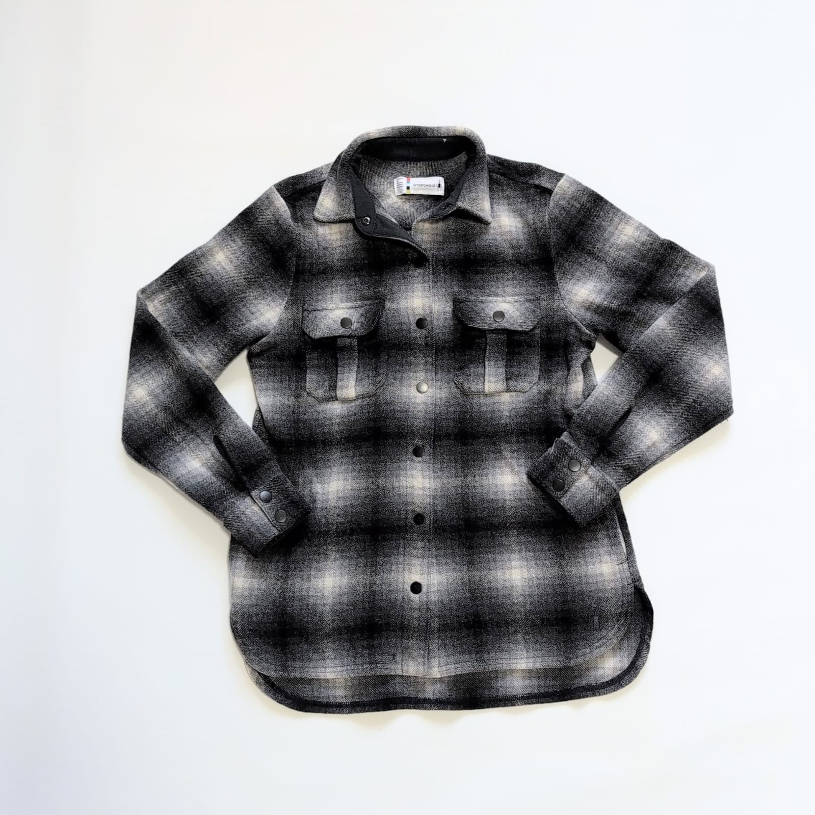 Heavyweight Hemd von Smartwool (S Damen) Merinowolle grau kariert - wanderlich.com
