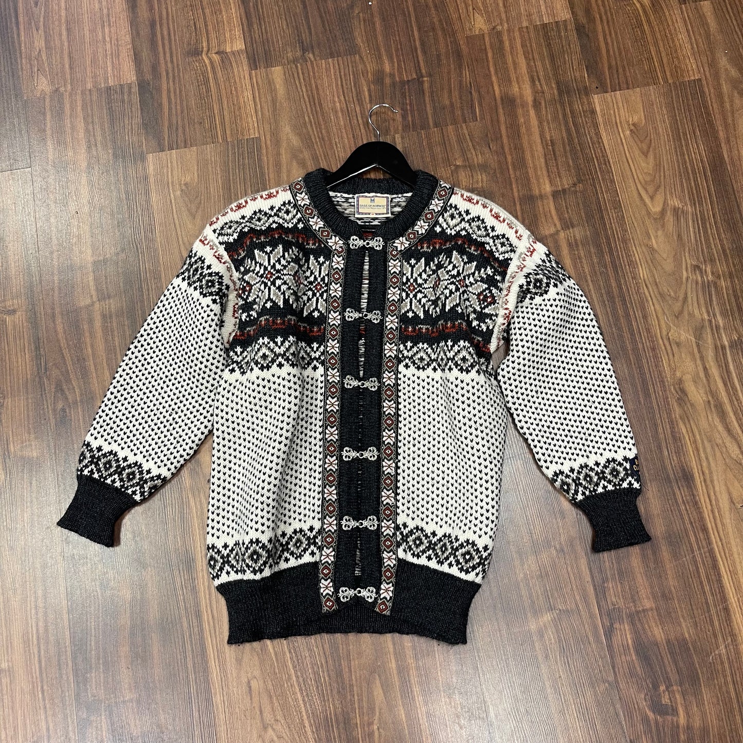 Strick Jacke Dale of Norway (M Herren /L Damen) weiß dunkelgrau