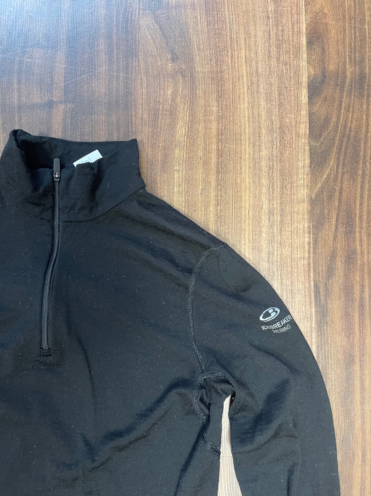 Merino 200 Longsleeve Icebreaker (XS Damen) Zip Shirt schwarz