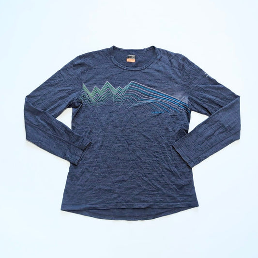 Longsleeve Icebreaker (M HERREN) Merino 200 dunkelblau Brustprint