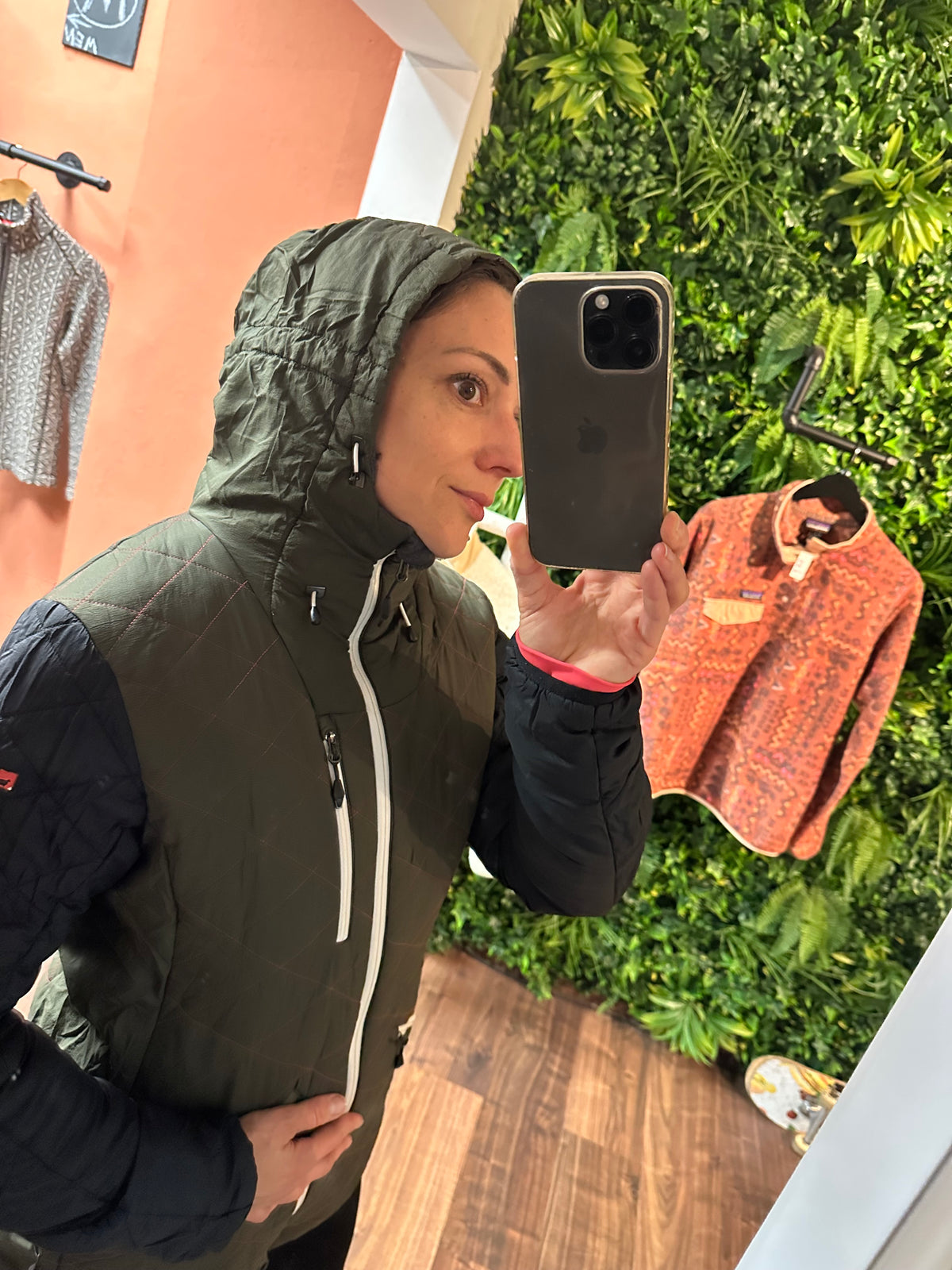 Jacke Ortovox aus Black Swisswool (M Damen) Kapuze khaki schwarz