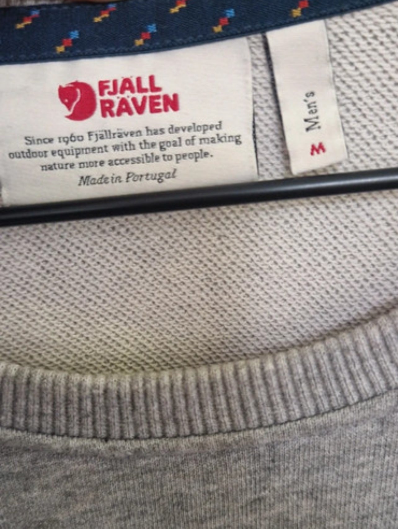 Fjällräven Vardag Sweater (M Herren) Pullover Bio-Baumwolle grau