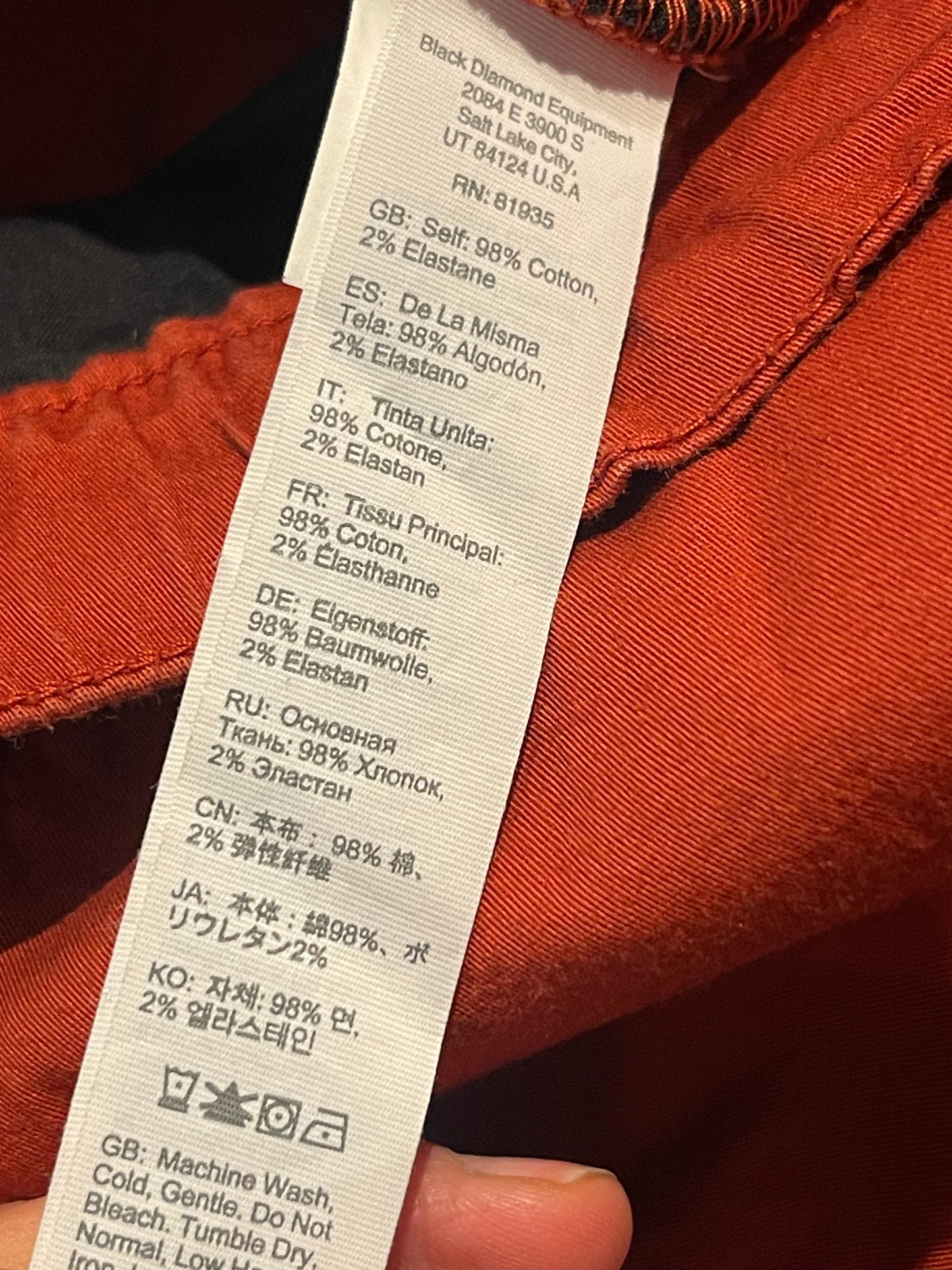 Kletter Hose von Black Diamond (33 / L Herren ) Terrakotta rot