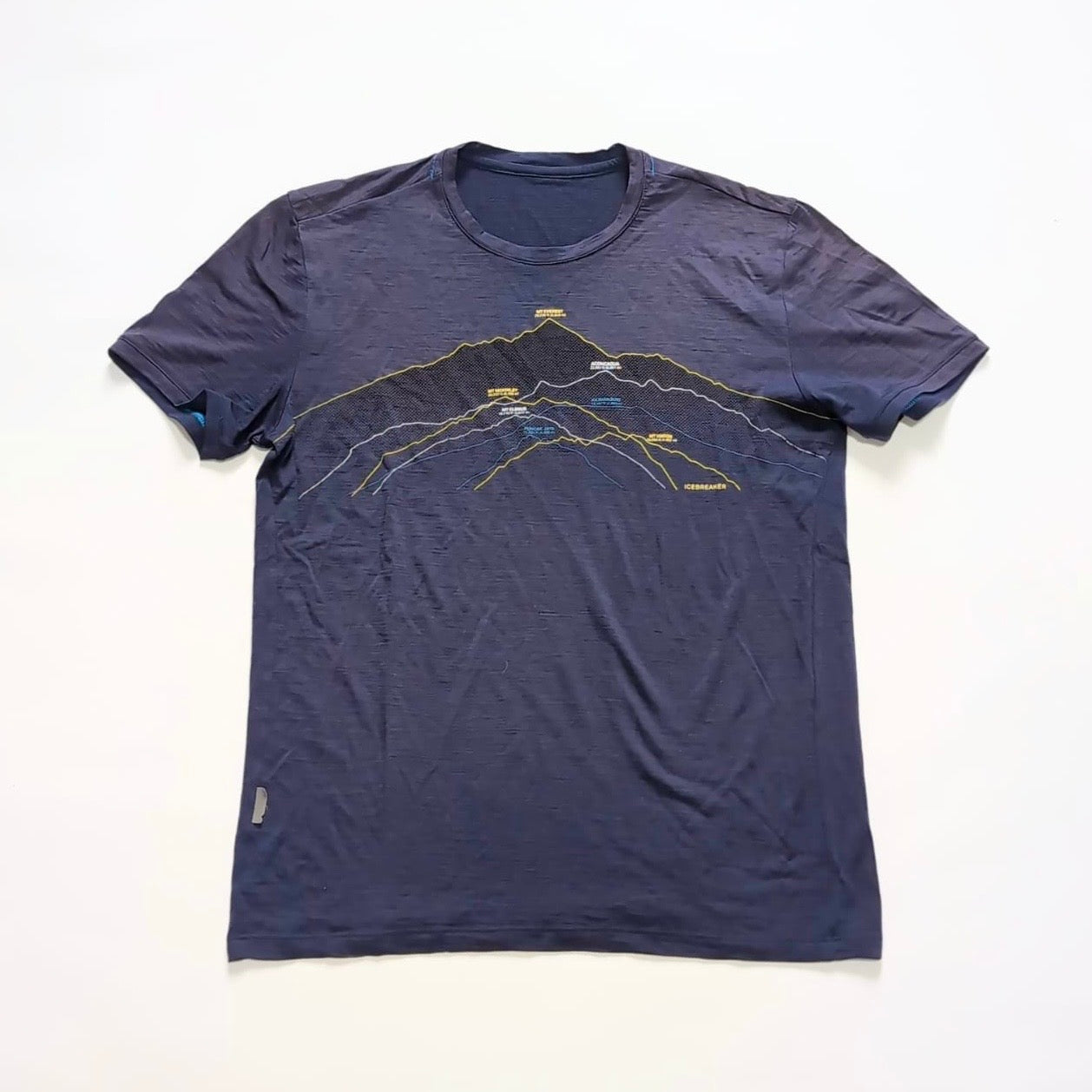 Merino T-Shirt von Icebreaker (M Herren) blau Print MT Everest