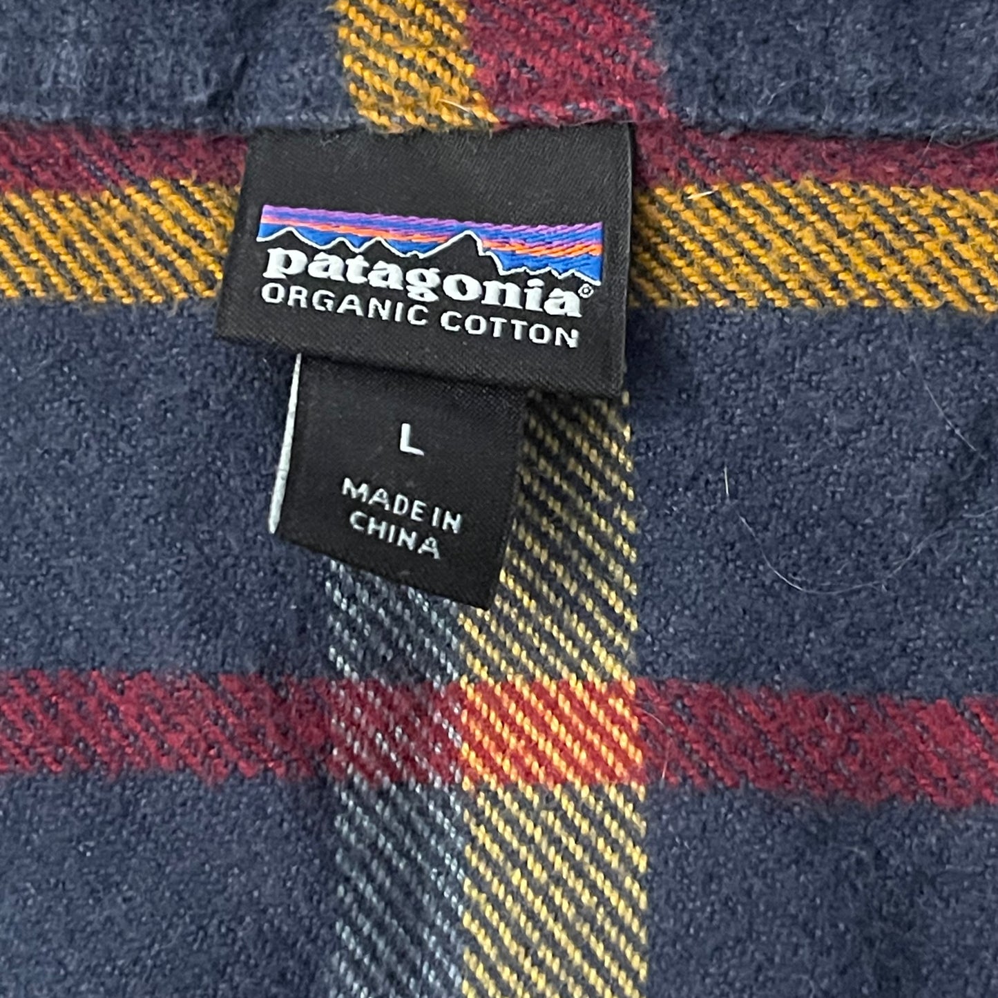 Patagonia Karo Hemd (L Damen) 100% Bio-Baumwolle dunkelblau kariert