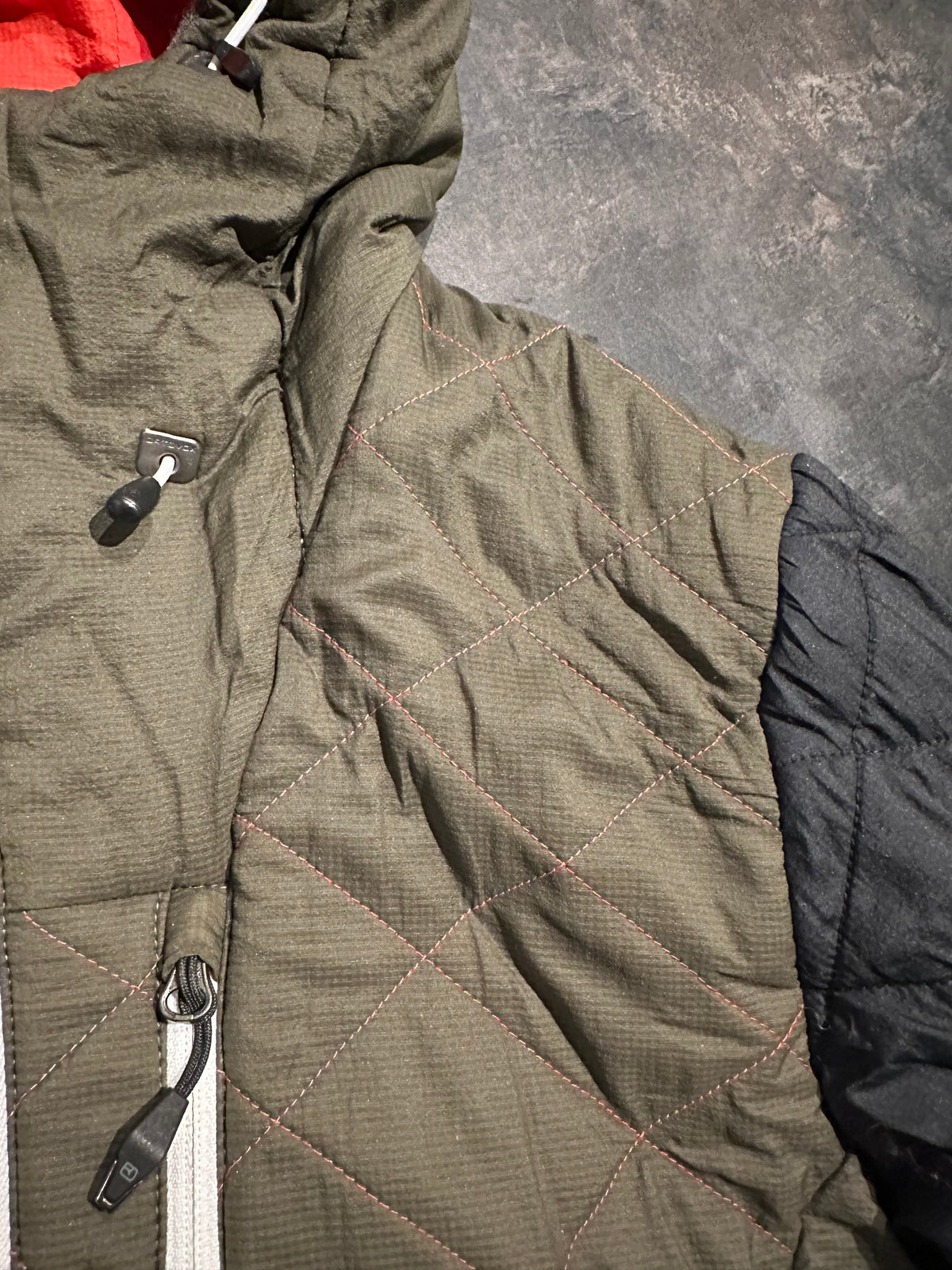 Jacke Ortovox aus Black Swisswool (M Damen) Kapuze khaki schwarz