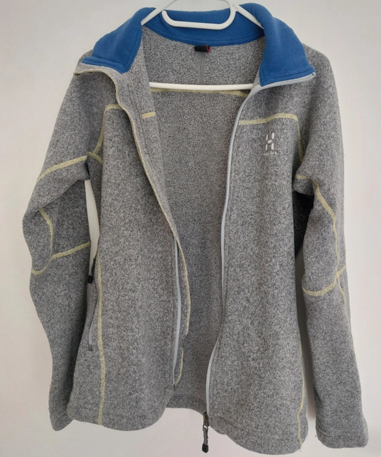 Fleece Jacke Haglöfs (Damen M) Strickoptik Sweatshirt grau