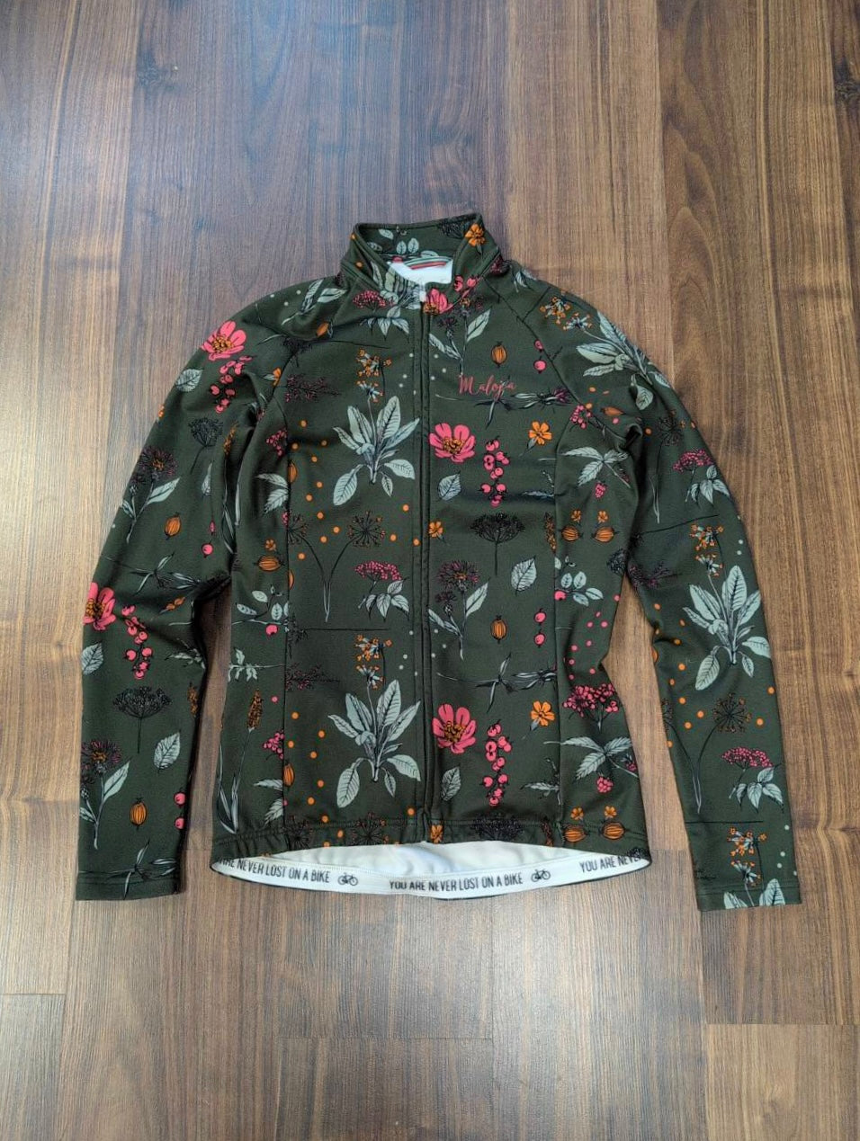 Radjacke / Radtrikot von Maloja (Damen S bis M) khaki mit Print