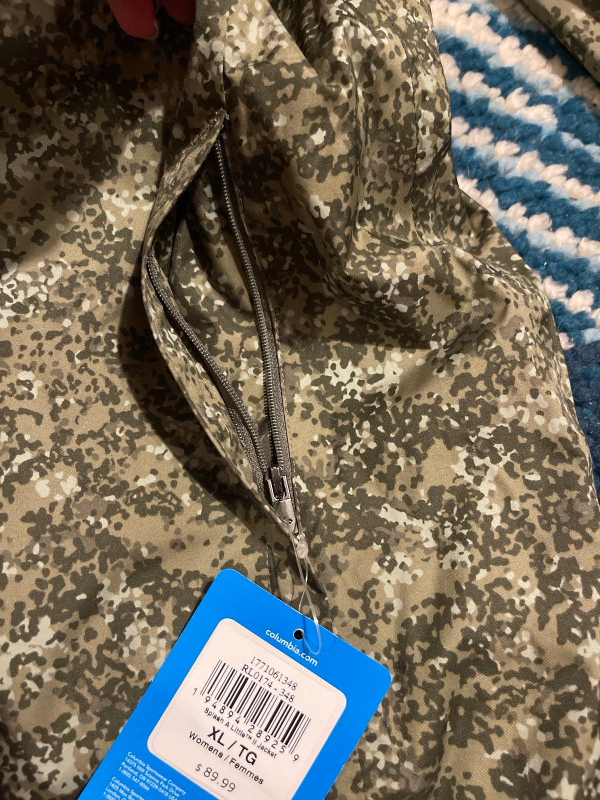 Camouflage Regenjacke /Windbreaker von Columbia XL (Damen) khaki/ olivegrün