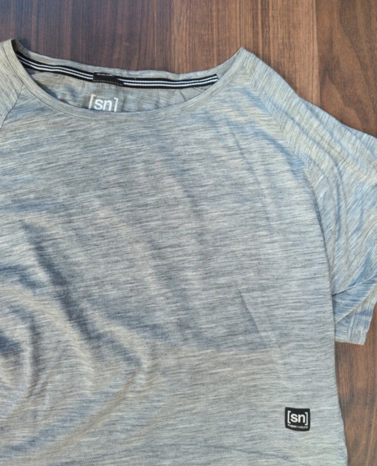 Merino T-Shirt Crop Top von SuperNatural (S Damen) grau
