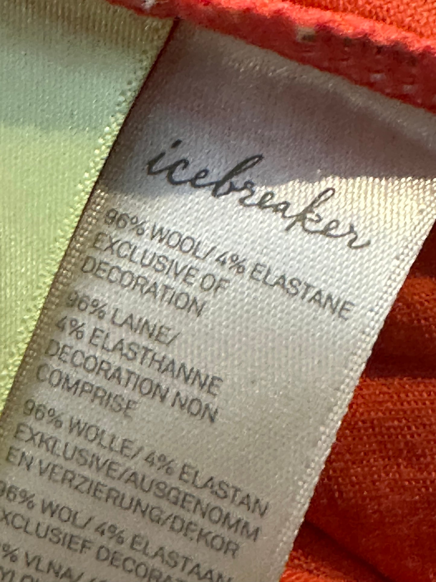 Merino T-Shirt von Icebreaker (M Damen ) korallenrot mit Print