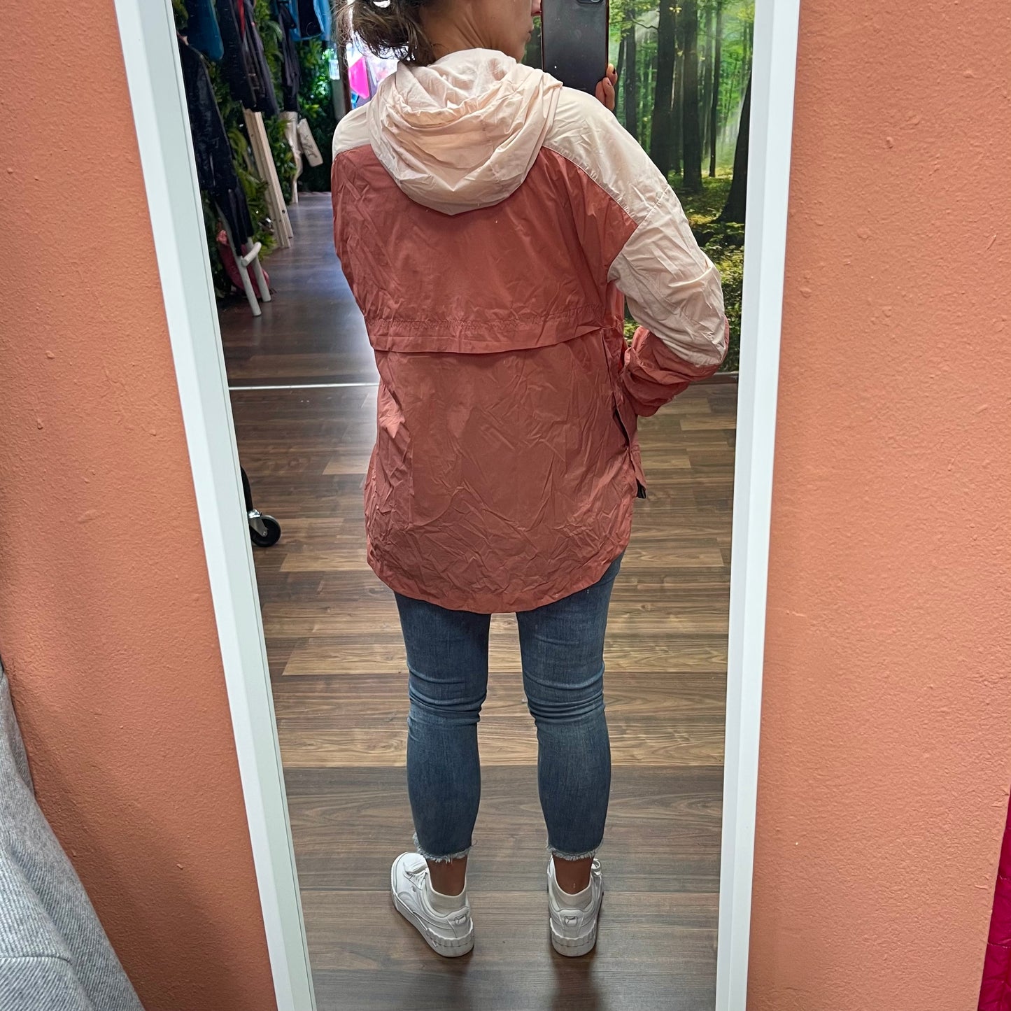 Ultraleichte Regen Jacke mit Merino (M / L Damen) Schlupfjacke rosa