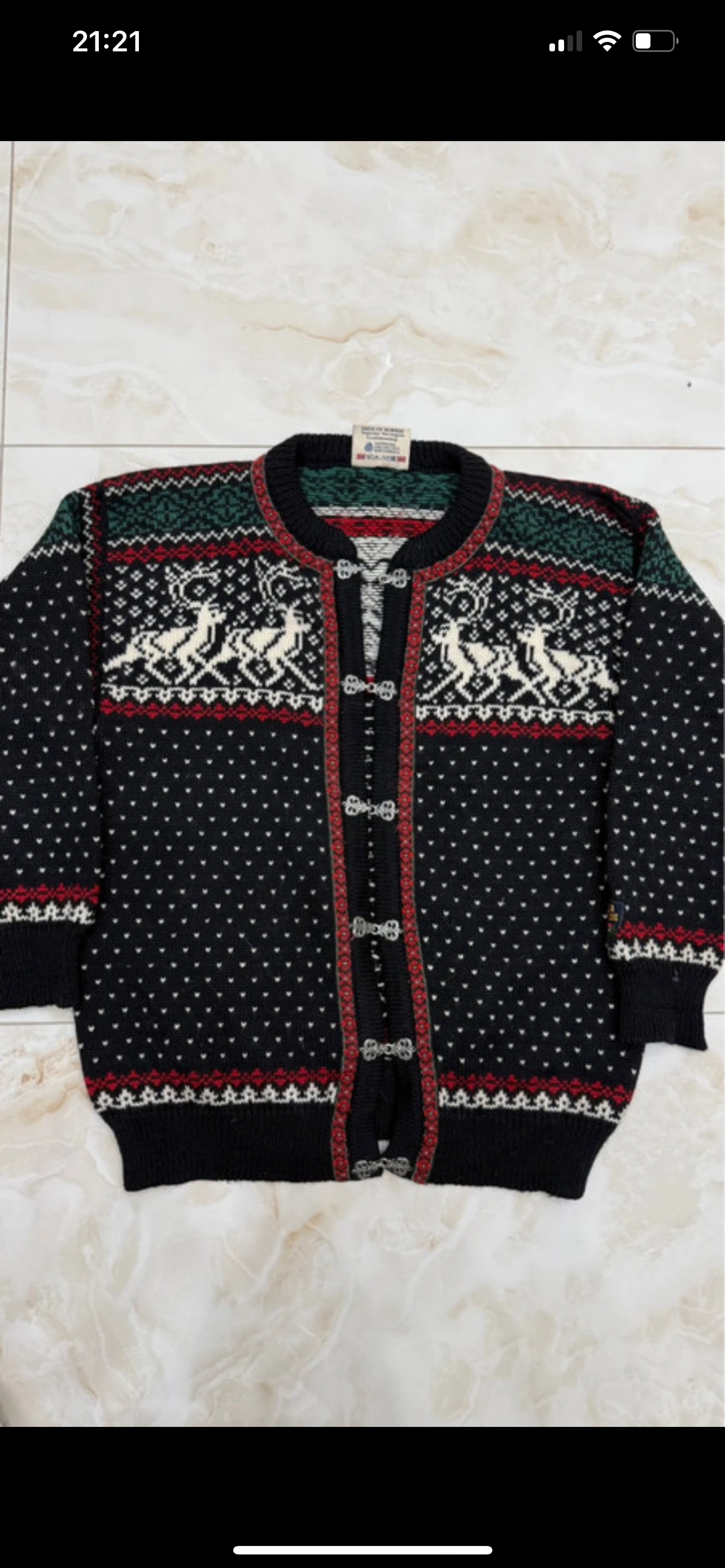 Strick Jacke Dale of Norway (XL Herren) Hirsche schwarz Wolle