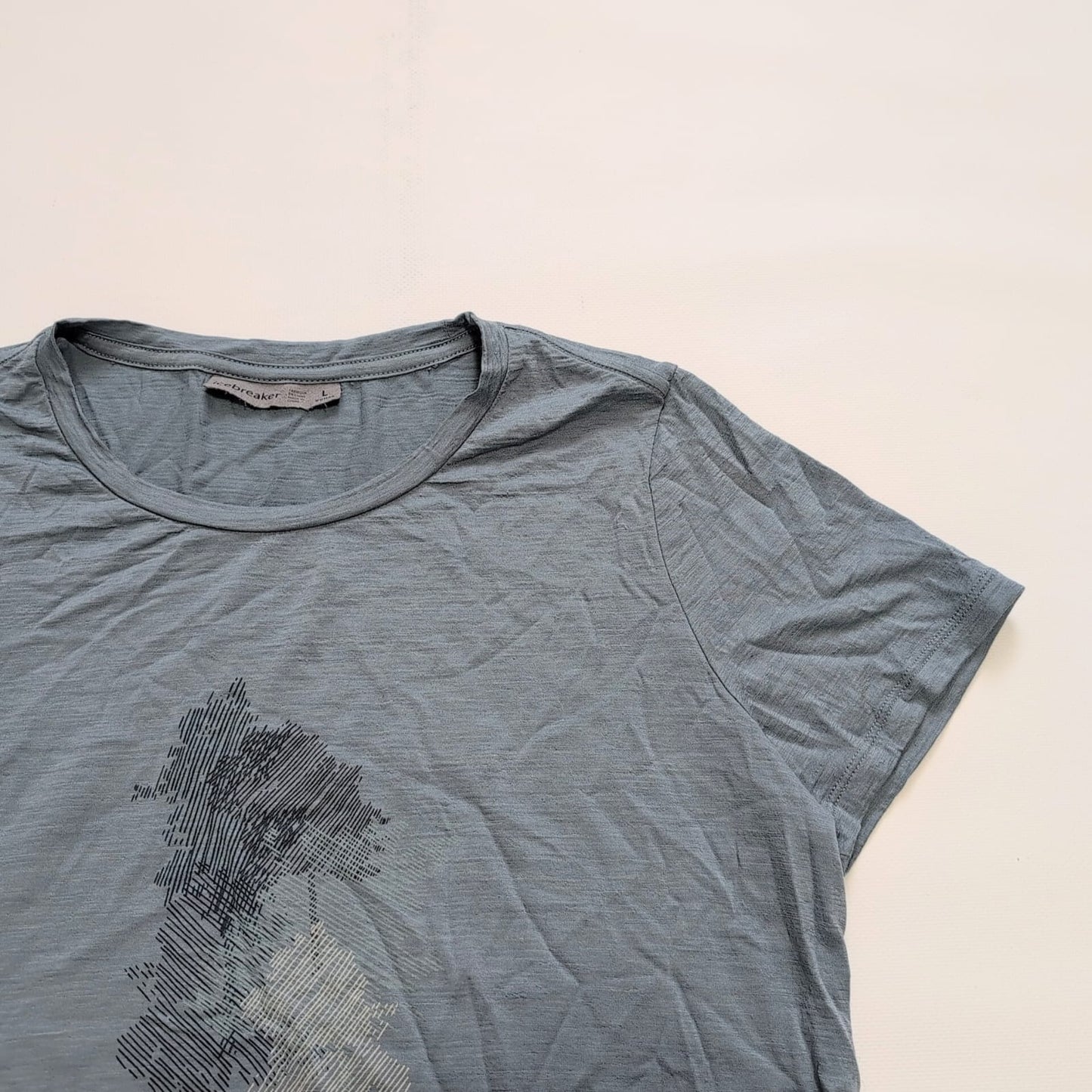 T-Shirt von Icebreaker Merino (L Damen) grau Print