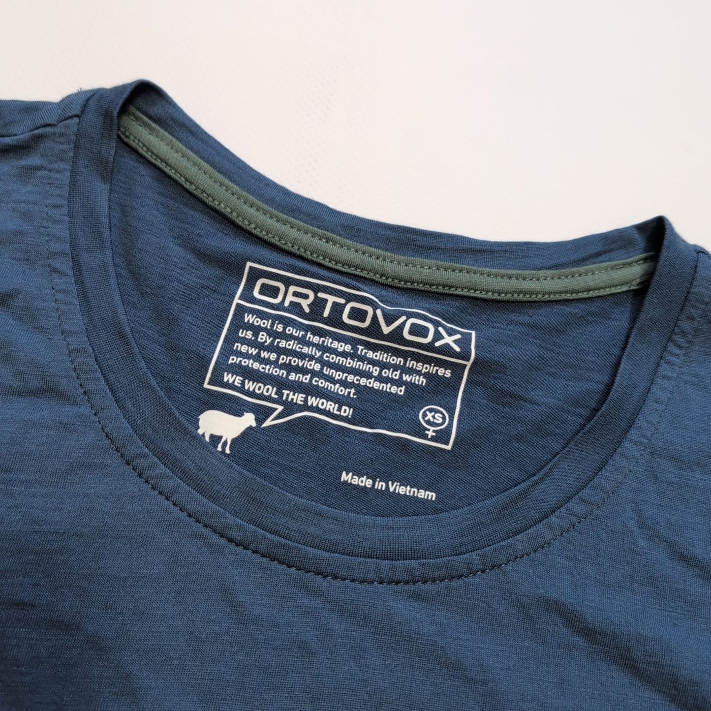 T-Shirt von Ortovox Merino (Damen XS) blau Print
