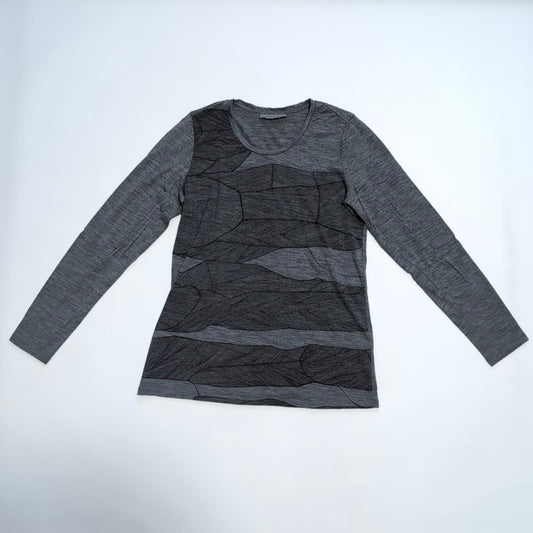 Longsleeve Icebreaker (L Damen ) Merino grau Print - wanderlich.com