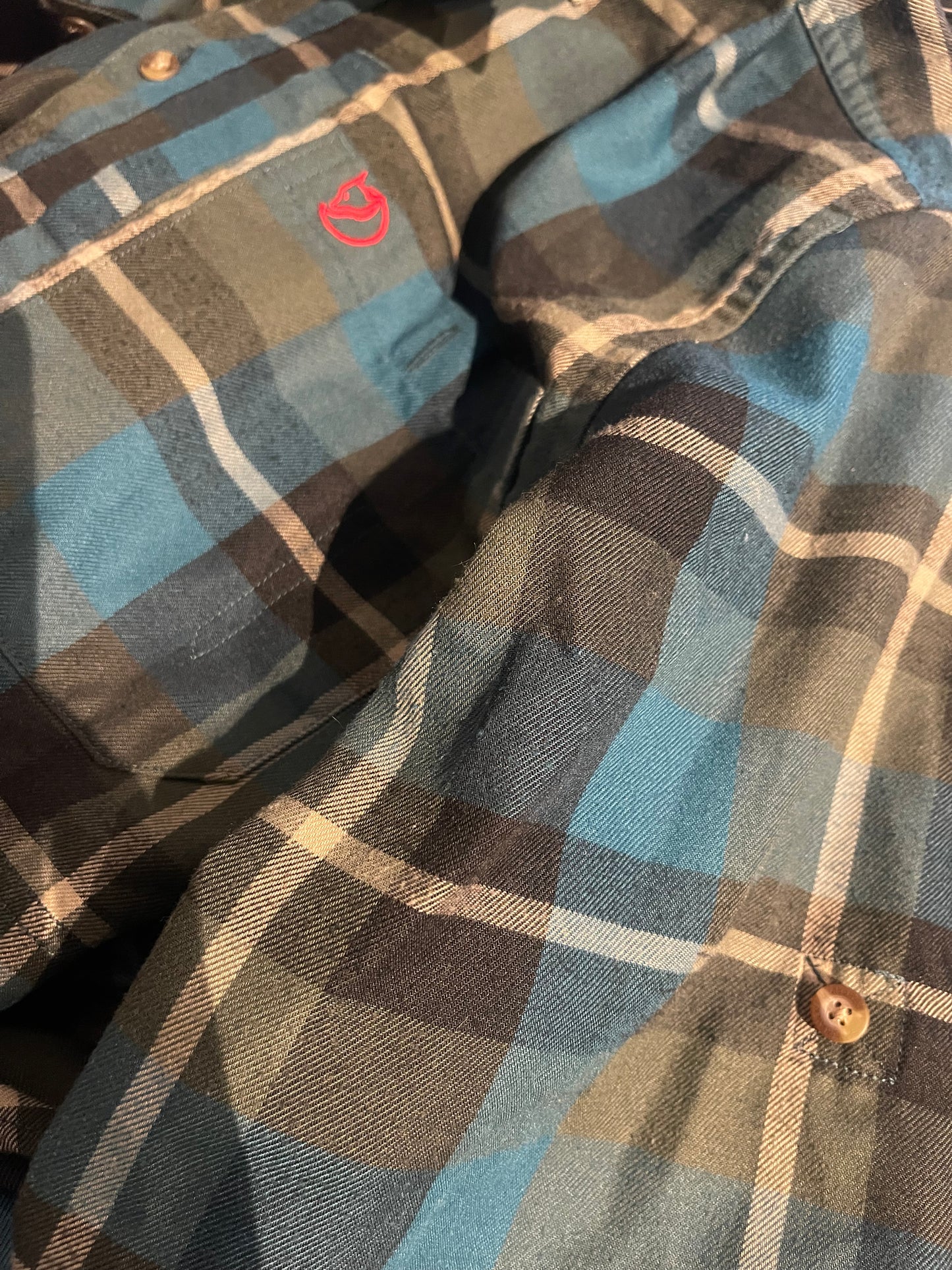 Warmes Hemd von Fjällräven (L :50 Herren) grün blau kariert