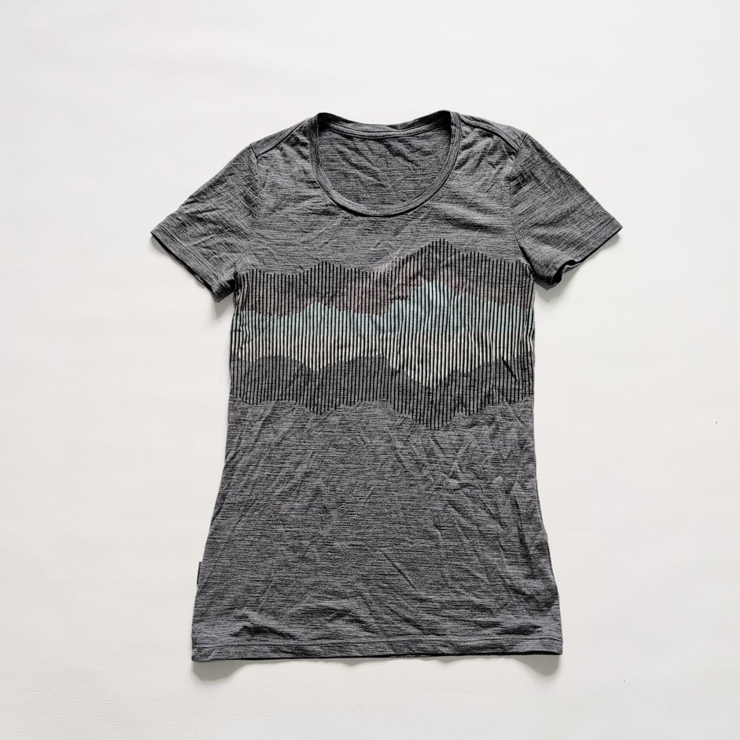 Merino T-Shirt Icebreaker (Damen XS) grau Brustprint