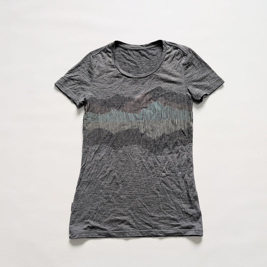 Merino T-Shirt Icebreaker (Damen XS) grau Brustprint