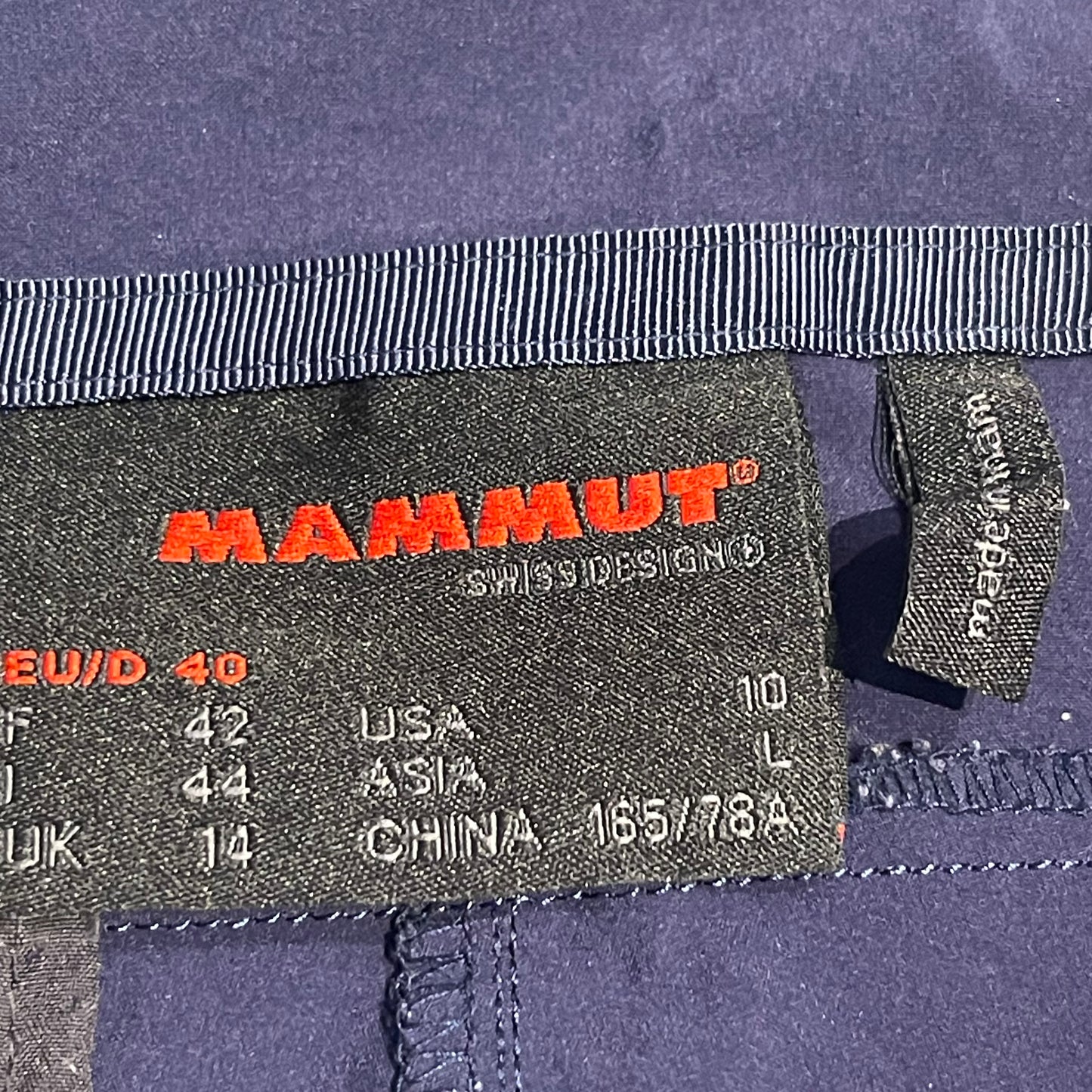 2-in-1 Hose von Mammut (L Damen) Zip-Off wasserabweisend dunkelblau