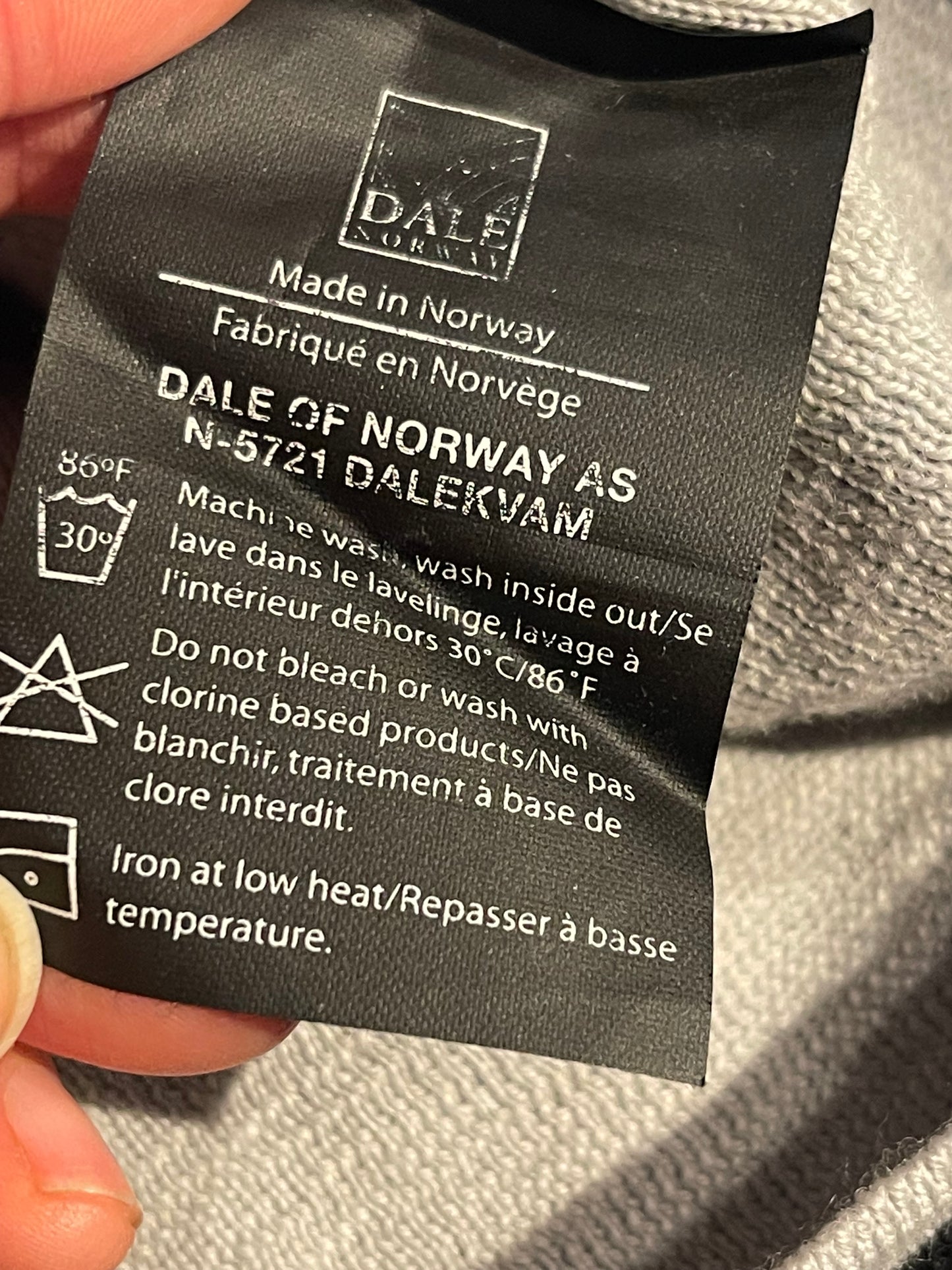 Wollpullover von Dale of Norway (S Damen) neck zip grau schwarz