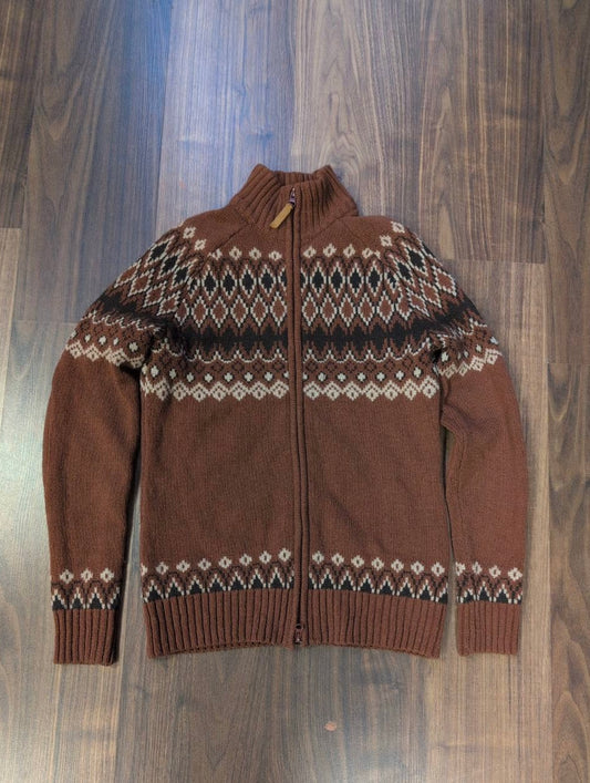 Strick Jacke Fjällräven pure Wolle (S Damen) Zipper braun
