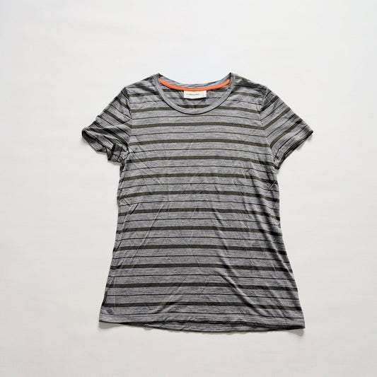 T-Shirt von Icebreaker Merino (M Damen) grau khaki gestreift