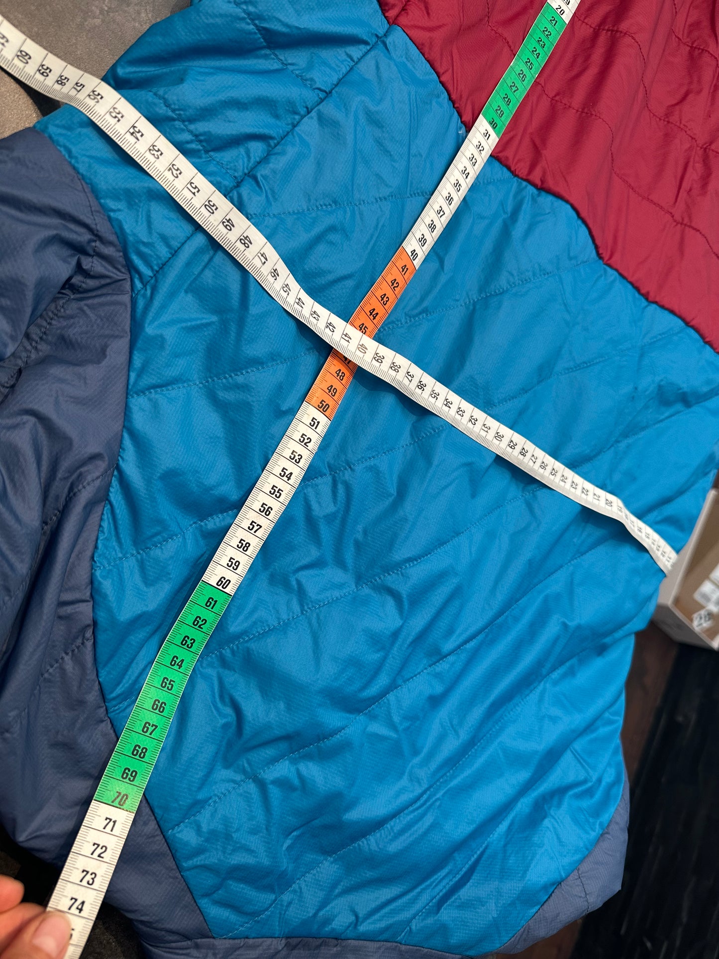 Wolle /Daunen Wende Jacke Ortovox (L Herren) rot blau graphit