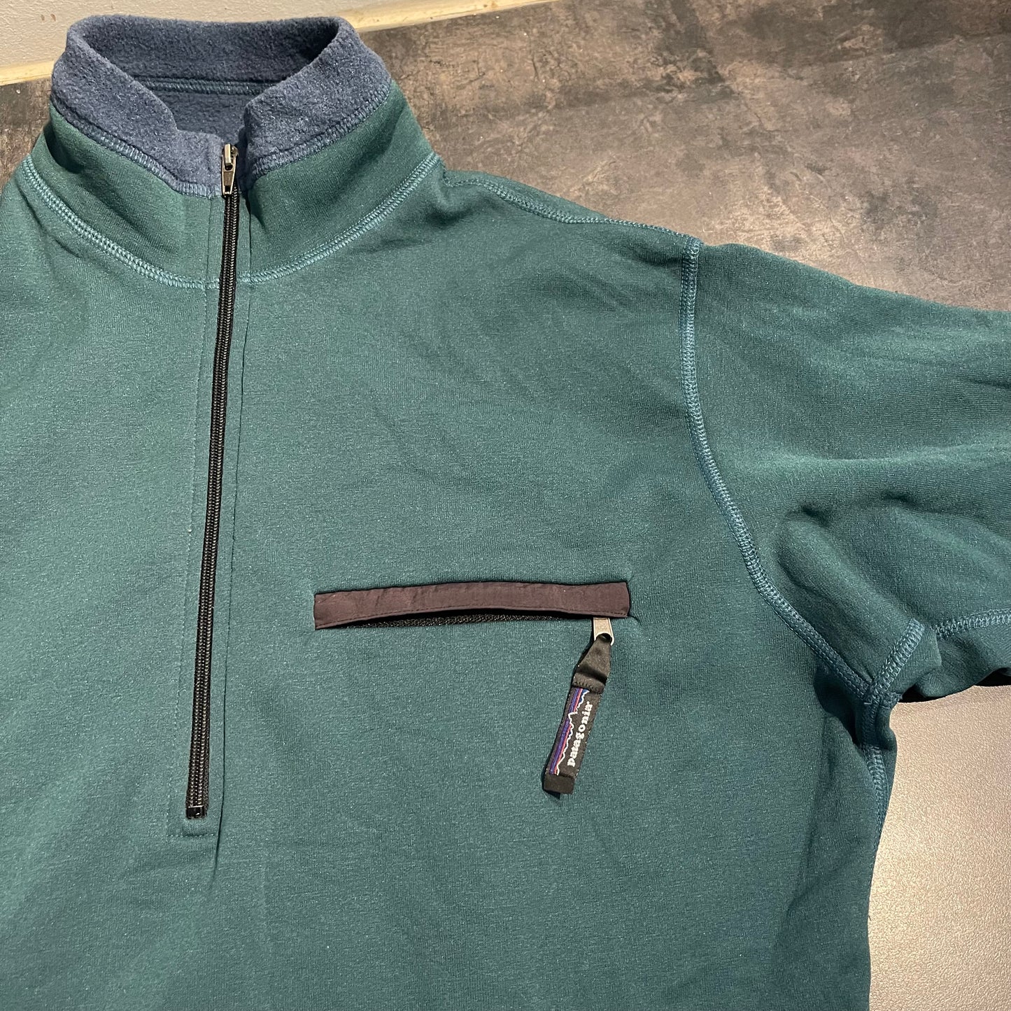 Patagonia Zipper Pullover (L Herren) Fleece Sweatshirt Vintage grün