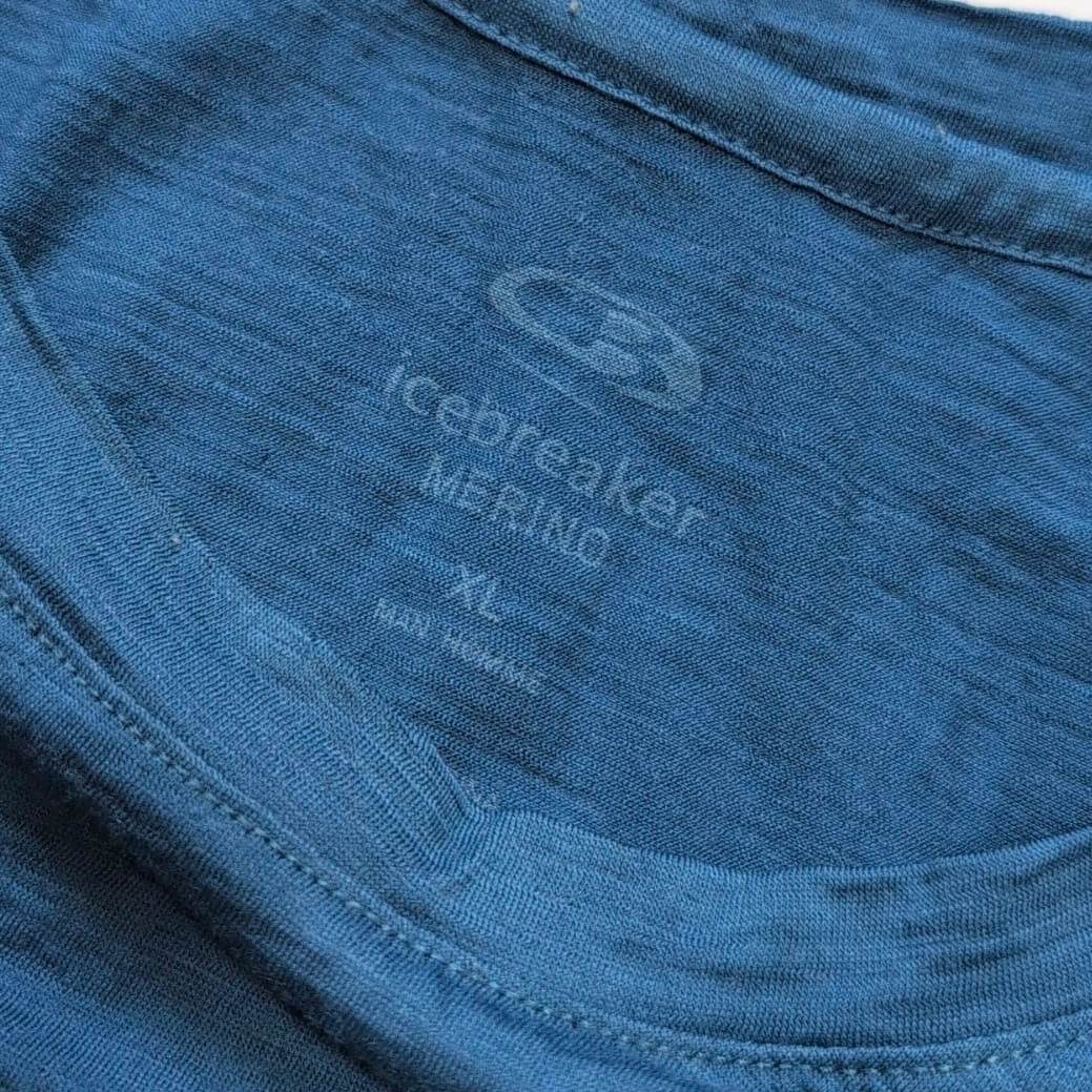 100% Merino T-Shirt von Icebreaker (XL Herren) blau Print