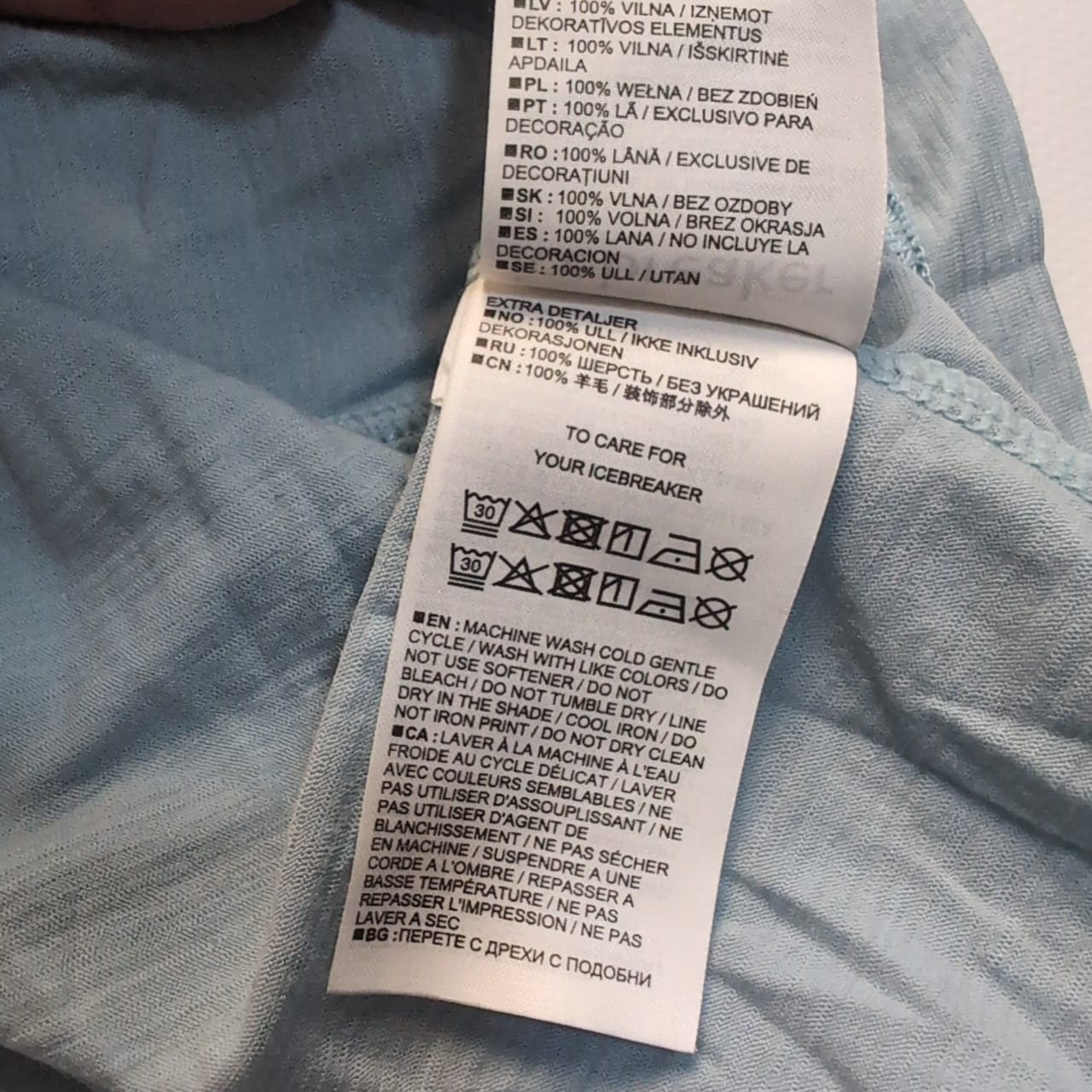 T-Shirt von Icebreaker Merino 150 (XL Damen) blau mit Print