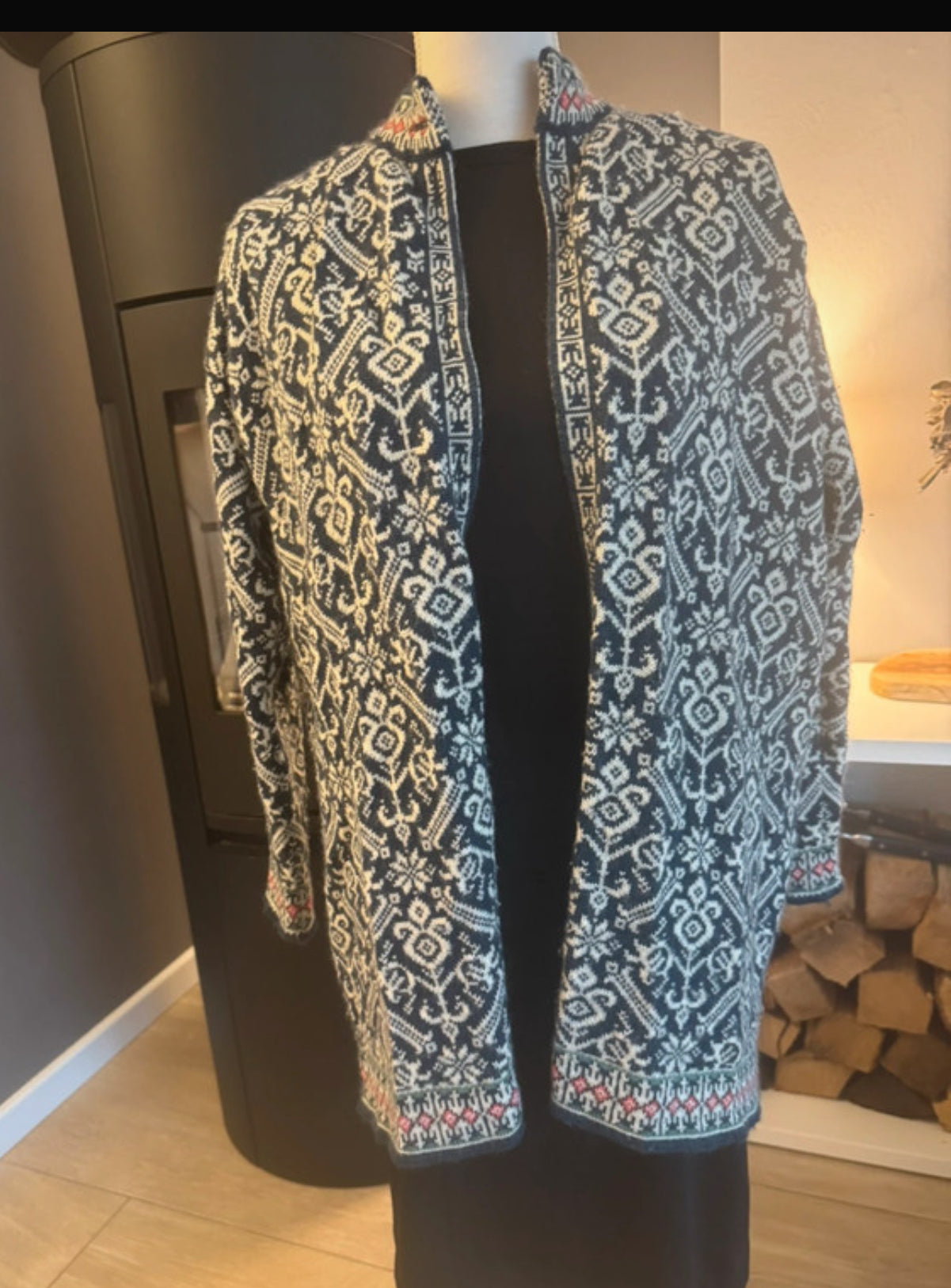 Strick Jacke von Dale of Norway (L Damen) Blaser weiß blau