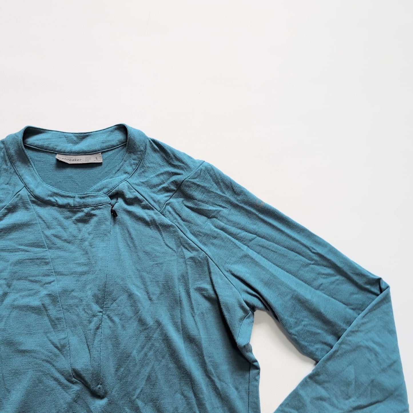 Merino Longsleeve Icebreaker (L Damen) Zip Shirt türkis blau