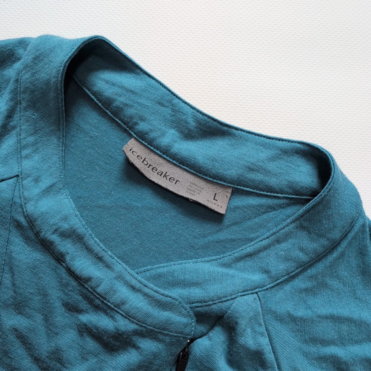 Merino Longsleeve Icebreaker (L Damen) Zip Shirt türkis blau