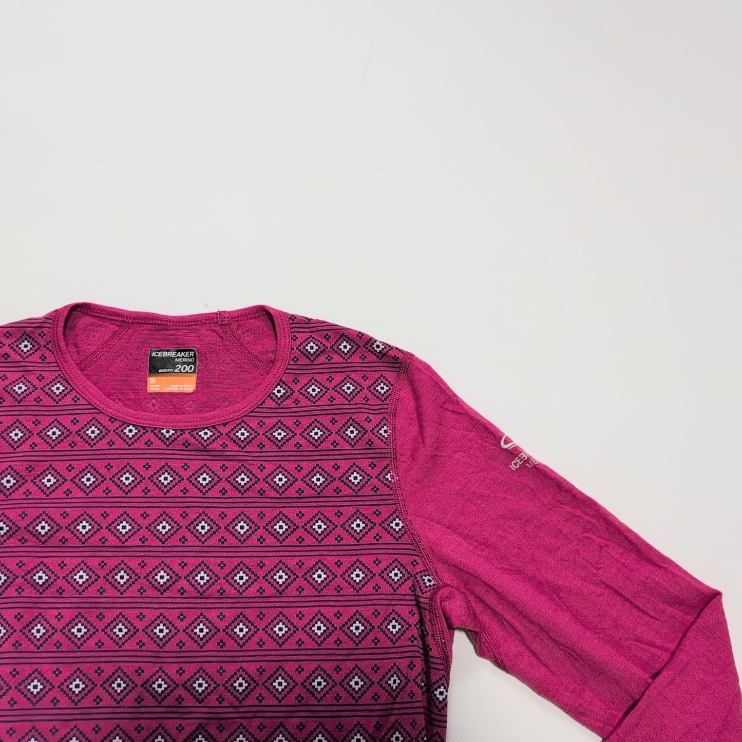 Longsleeve Icebreaker (S Damen) Merino pink Muster