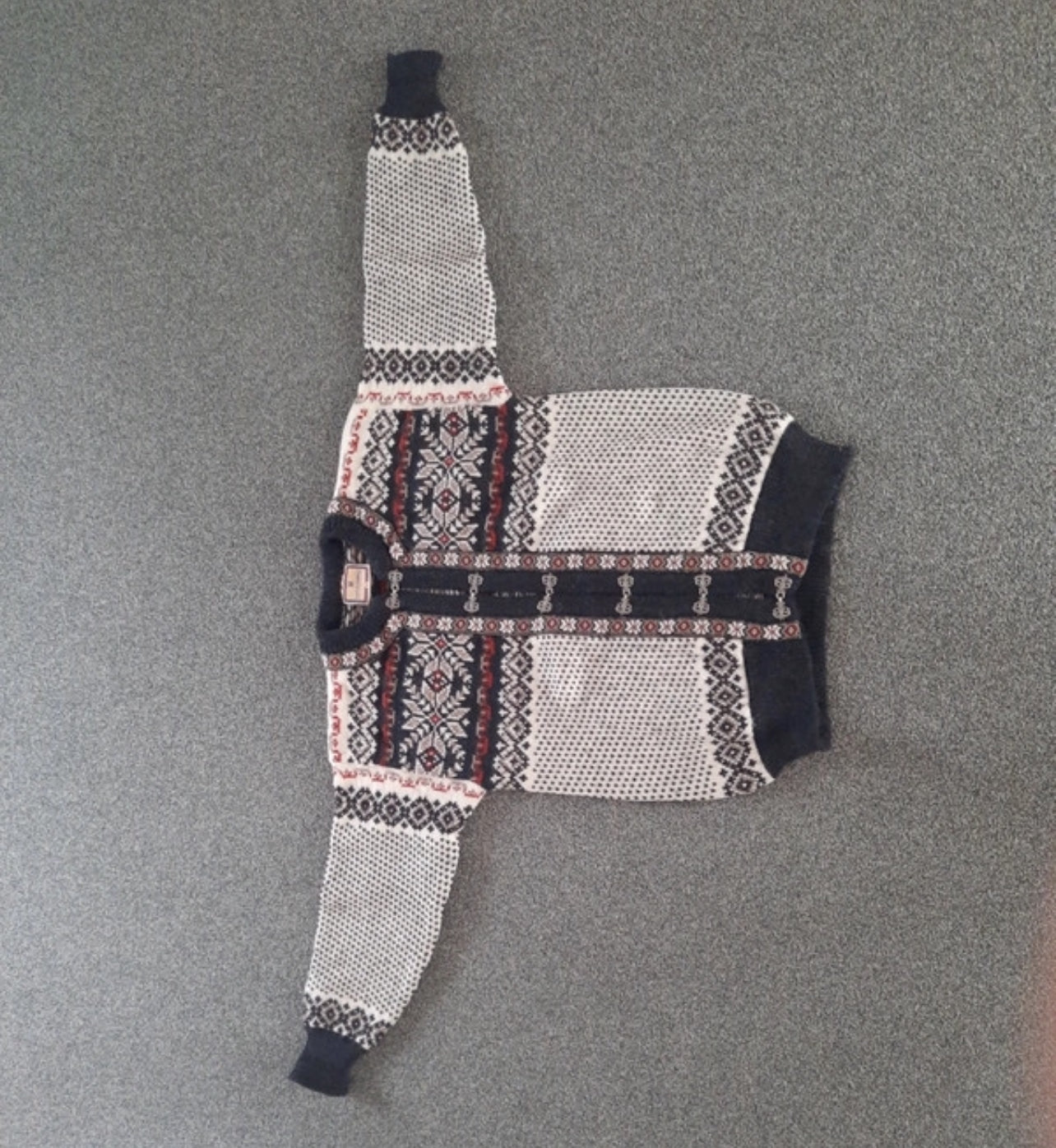 Strick Jacke Dale of Norway (M Herren /L Damen) weiß dunkelgrau