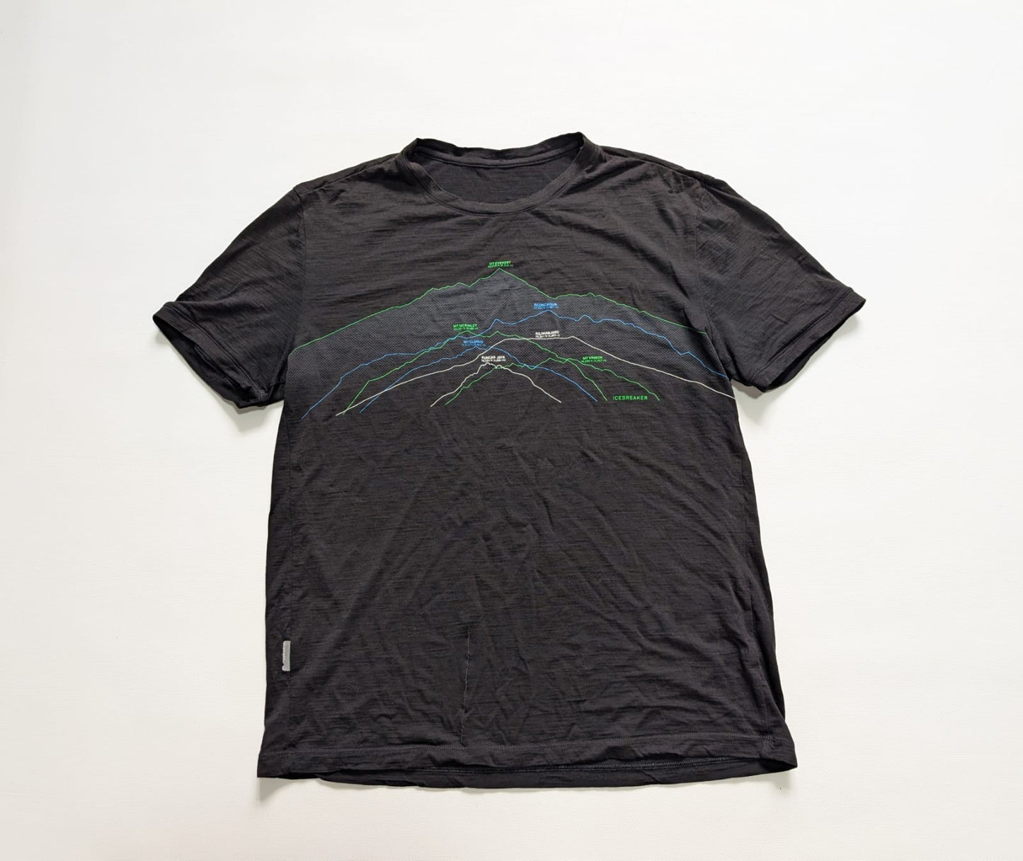 T-Shirt Icebreaker Merino (S /M Herren) schwarz Print MT Everest