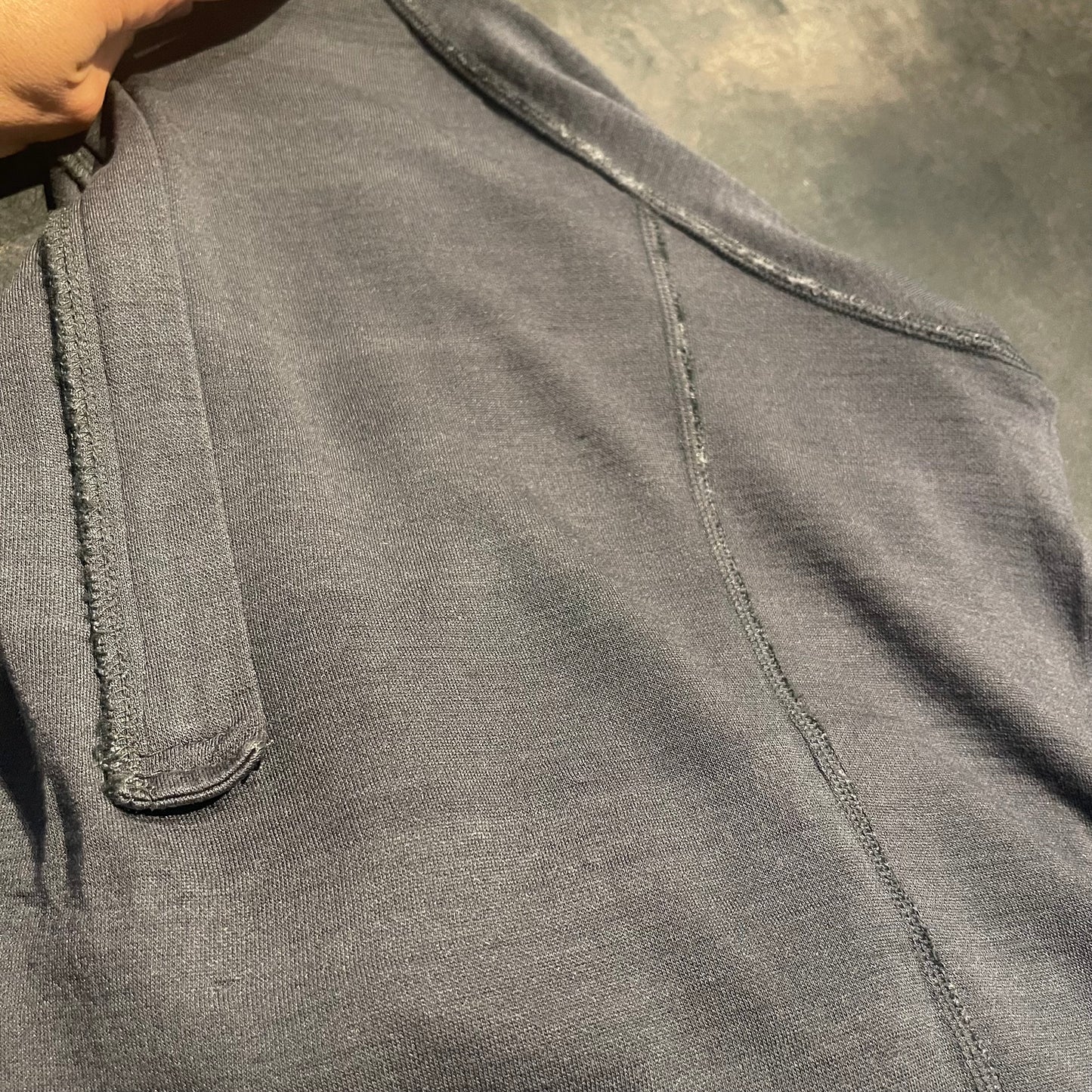 Longsleeve Ortovox Merino (M Herren) 1/3 Zipper Shirt dunkelgrau gestreift