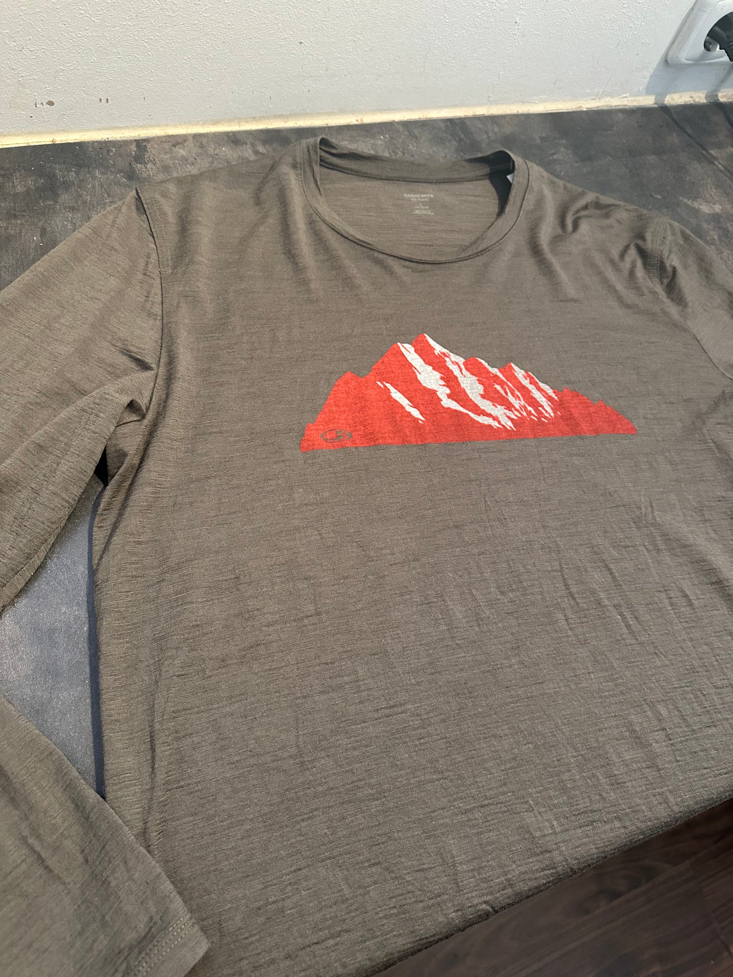 100% Merino Longsleeve Icebreaker (L Herren) braun Print - wanderlich.com