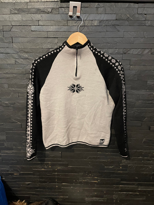 Wollpullover von Dale of Norway (S Damen) neck zip grau schwarz