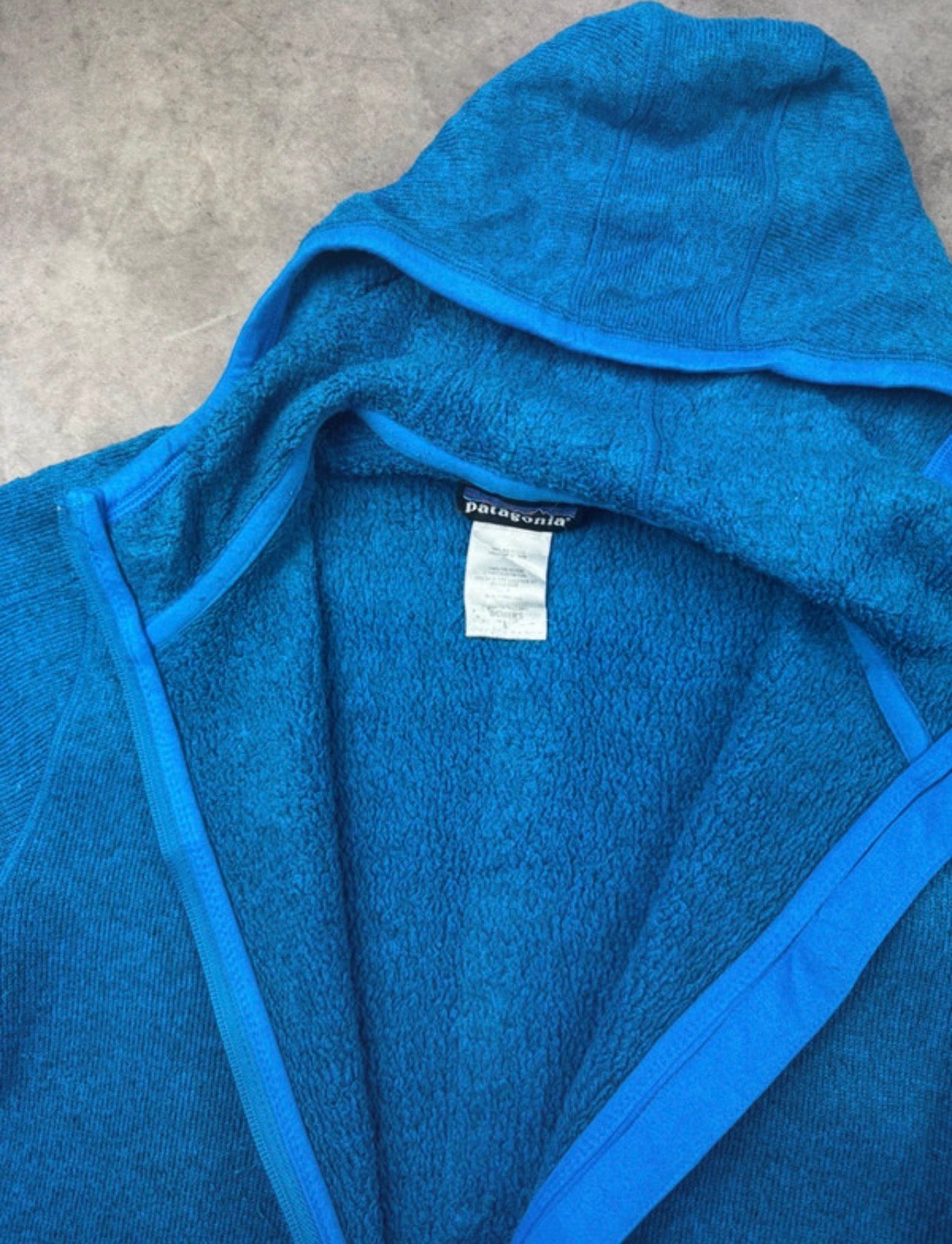 Patagonia Better Fleece Jacke (L Damen ) Strickoptik Hoodie blau - wanderlich.com